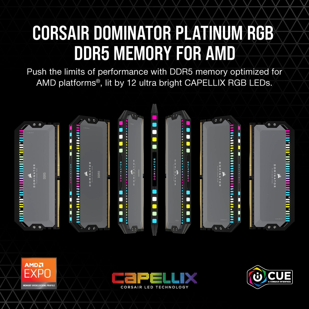 CORSAIR DOMINATOR PLATINUM RGB DDR5 32GB (2x16GB) DDR5 6000MHz CL30 AMD EXPO Intel XMP iCUE Memoria de Ordenador Compatible - Gris (CMT32GX5M2B6000Z30K)