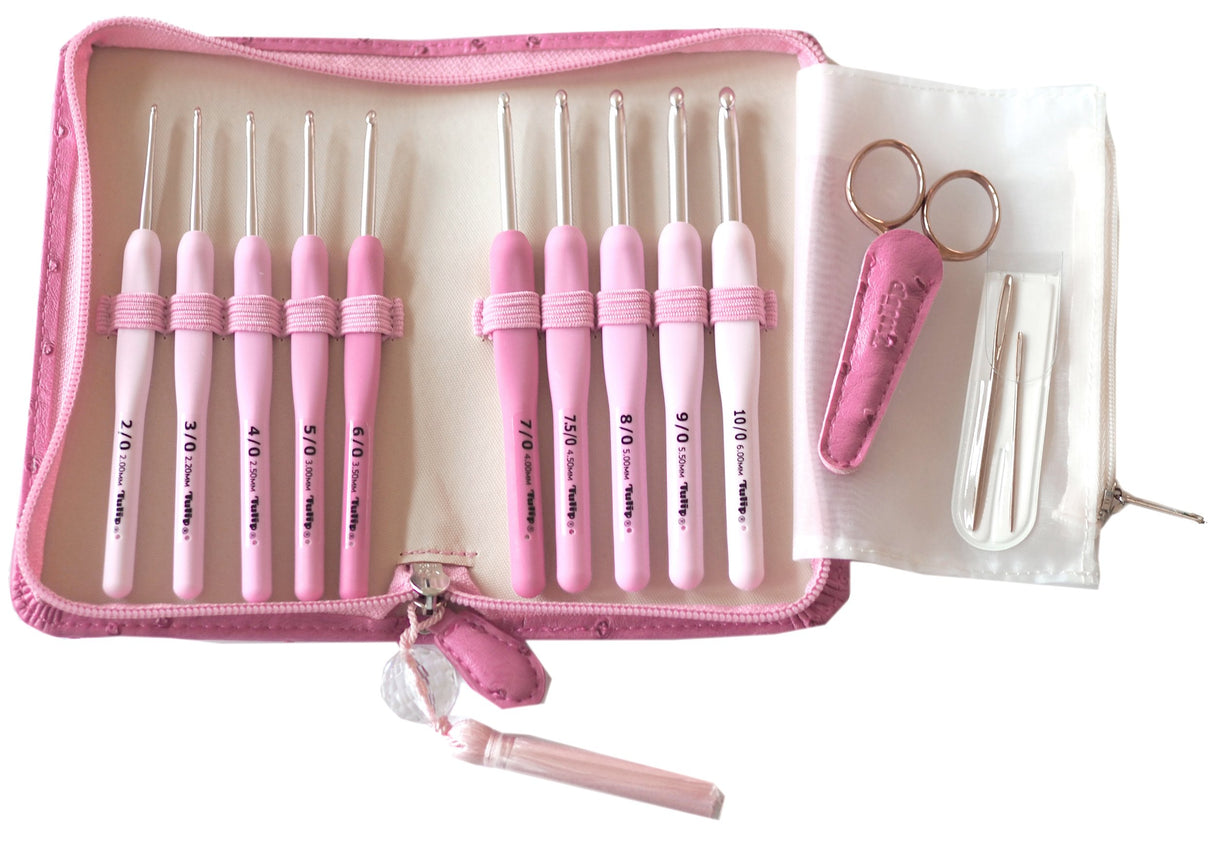 Tulip Etimo Rose Crochet Hook Set soft-grip-1pc, Rosa, One Size