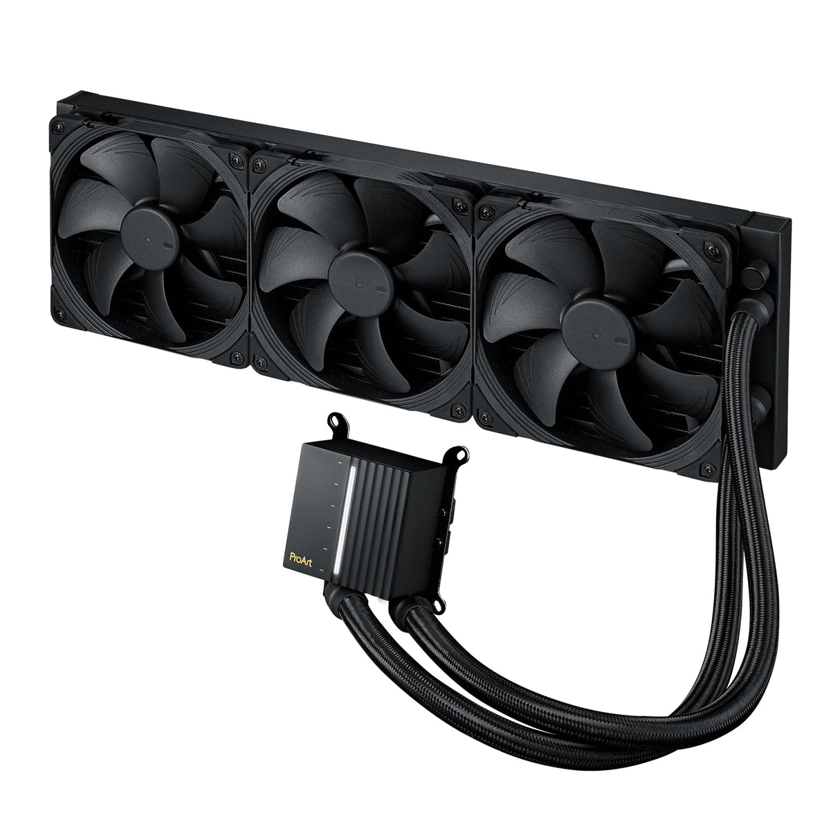 ProArt LC 420 - Refrigeración líquida AiO con medidor de estado del sistema iluminado y tres ventiladores de radiador Noctua NF-A14 industrialPPC-2000 PWM de 140 mm