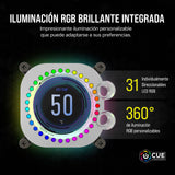 CORSAIR XC7 RGB Elite LCD Bloque de refrigeración líquida para CPU - Pantalla LCD IPS 480x480-31 LED RGB - USB-C - Compatible con Intel LGA 1700, AMD AM5 y anteriores - Blanco