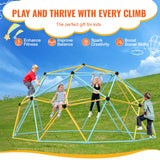 VEVOR Climbing Dome, Jungle Gym Supports 750 lbs. and Easy Assembly, 12-Foot Geometric Play Centre for Kids 3-10 Years Old, with Climbing Grip, Outdoor Playground Equipment
