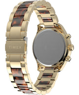 Timex Trend Reloj para Mujer, Pulsera de aleación Dorada, Esfera Negra, Caja Dorada, 38 mm, TW2Y28300