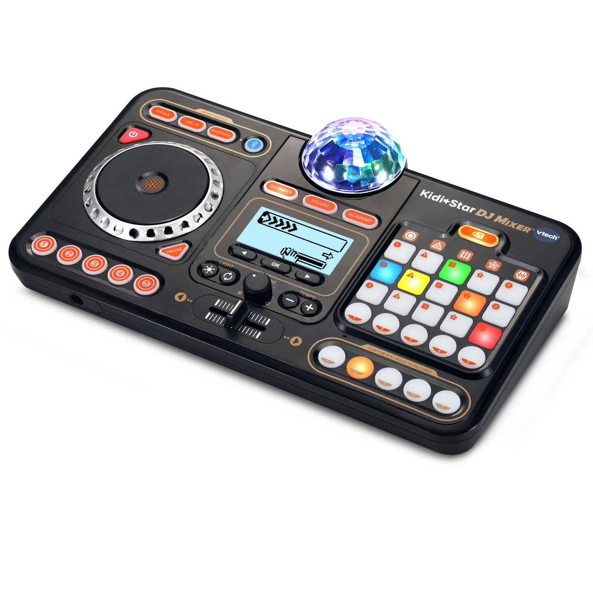 VTech - Kidi DJ Mix, Mesa de mezclas electrónica para niños 10 en 1, Bluetooth, Efectos de sonido, Luces, Bola de discoteca, Aprendizajes y juegos, Regalo para niños +6 años, Versión ESP