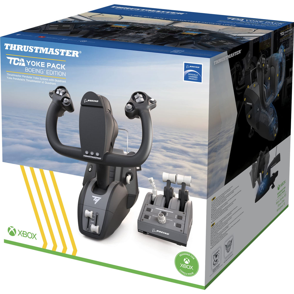 Thrustmaster TCA Yoke Pack Boeing Edition - Yoke y Quadrant para Xbox Series X|S/Xbox One/PC - Licencia Oficial Boeing