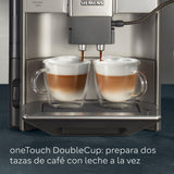 Siemens - Cafetera Superautomática, EQ6 plus s500, aromaDouble Shot, autoMilk Clean, ceramDrive, Display CoffeeSelect, Negro/Inox, TE655203RW