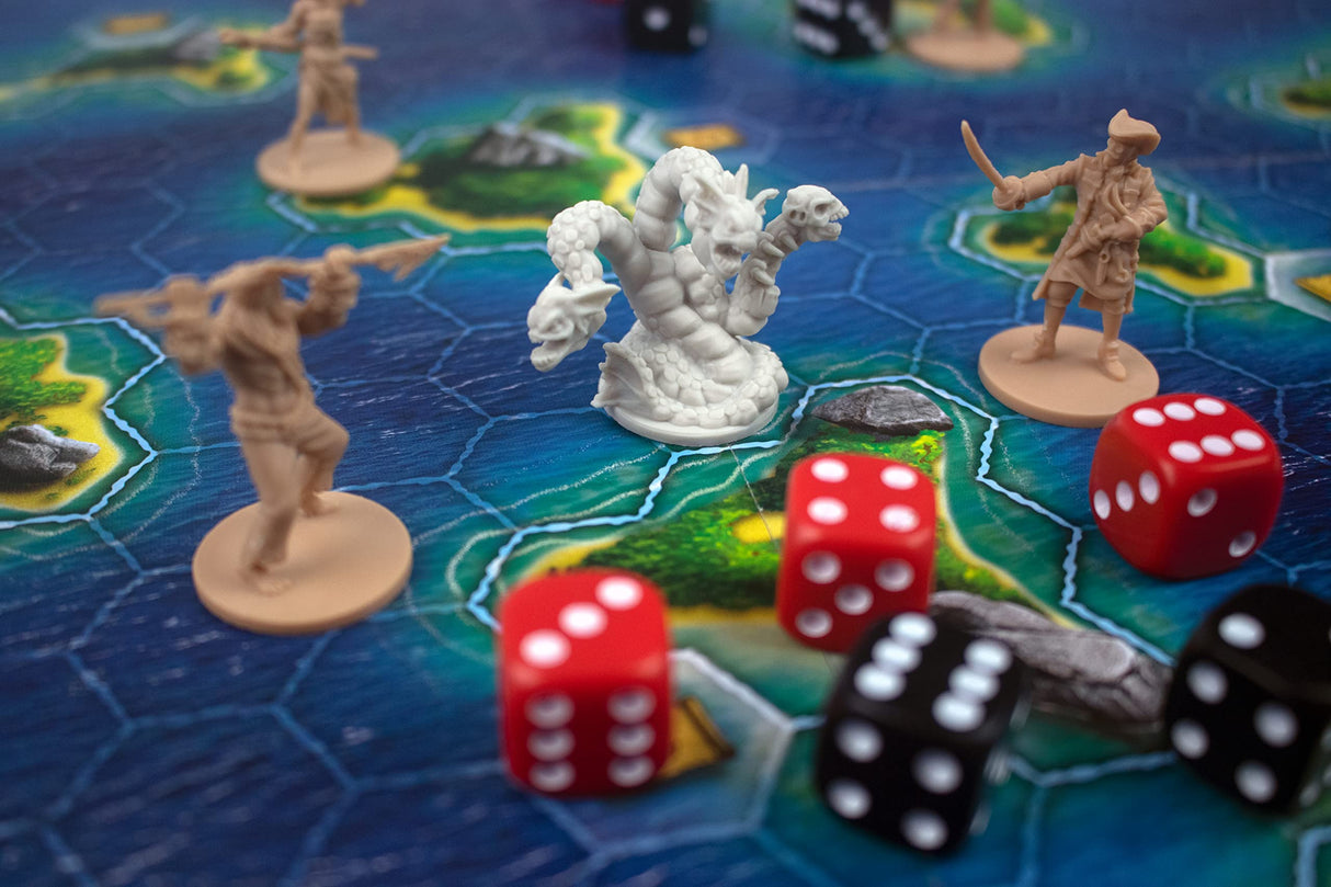Skull Tales: ¡A Toda Vela!, Juego de Mesa, Juego de 1 a 5 Jugadores, Juego Cooperativo, Juego Narrativo, Ameritrash, Juego de Miniaturas, Temática de Piratas, Mecánica Crawler, Edad +10 Años
