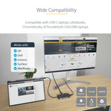 StarTech.com Adaptador Multipuertos USB C 2x HDMI 4K 60Hz, Hub USB-A 3.1 2Pt 5Gbps, PD 100W, GbE, SD/MicroSD, Cable de 30cm, Docking Station USB Tipo C de Viajes para Portátiles (120B-USBC-MULTIPORT)