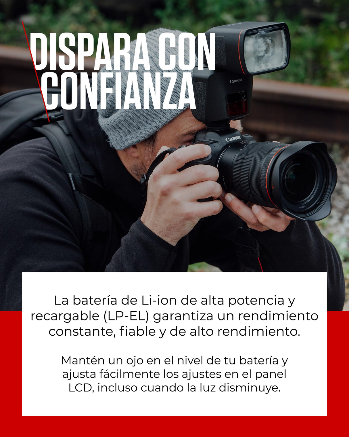 Canon Speedlite EL-1 (Ver.2) Flash de Cámara Profesional - Ideal para Deportes, Moda, Boda - Resistente al Clima y Cabeza de Flash Inclinable 120° - Compatible con Canon EOS