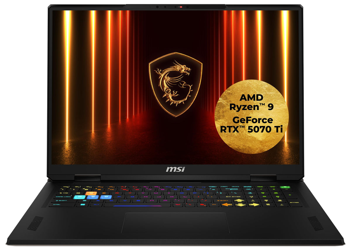 MSI Vector A18 HX Gaming Laptop de 18" QHD+ Pantalla de 240 Hz, AMD Ryzen 9 9955HX, NVIDIA GeForce RTX 5070 Ti, 32 GB DDR5, 1TB SSD, Windows 11 Home, Teclado QWERTZ, A9WHG-081