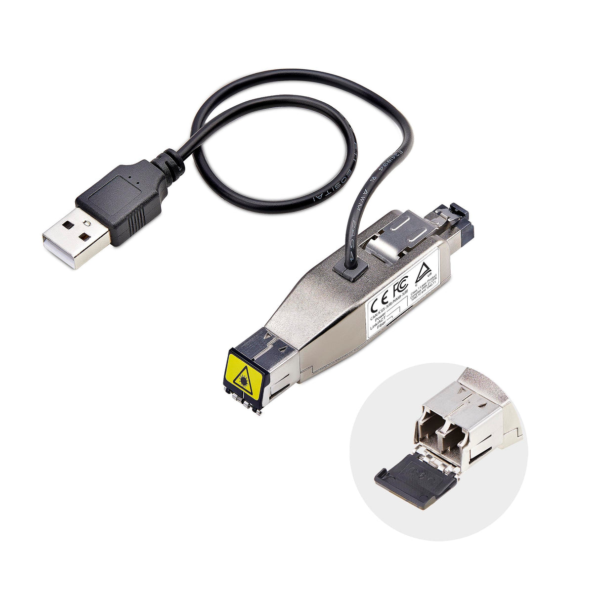 StarTech.com Mini Conversor de Medios de Fibra Gigabit a Ethernet RJ45 - de Fibra Monomodo o Multimodo - Alimentado por USB