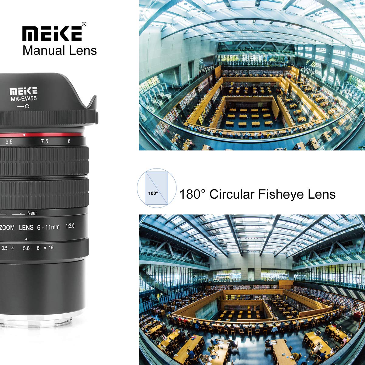 Meike MK 6 – 11 mm f3.5 Fisheye Lente de Zoom Sensor Formato APS-C para Sony E Mount