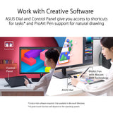 ASUS ProArt PA169CDV Pen Display Monitor, 15,6', IPS, 4K UHD, WACOM EMR, 100% sRGB, Verificado por Calman, Validado por Pantone, USB-C, 10 Puntos táctiles, Dial, Panel de Control