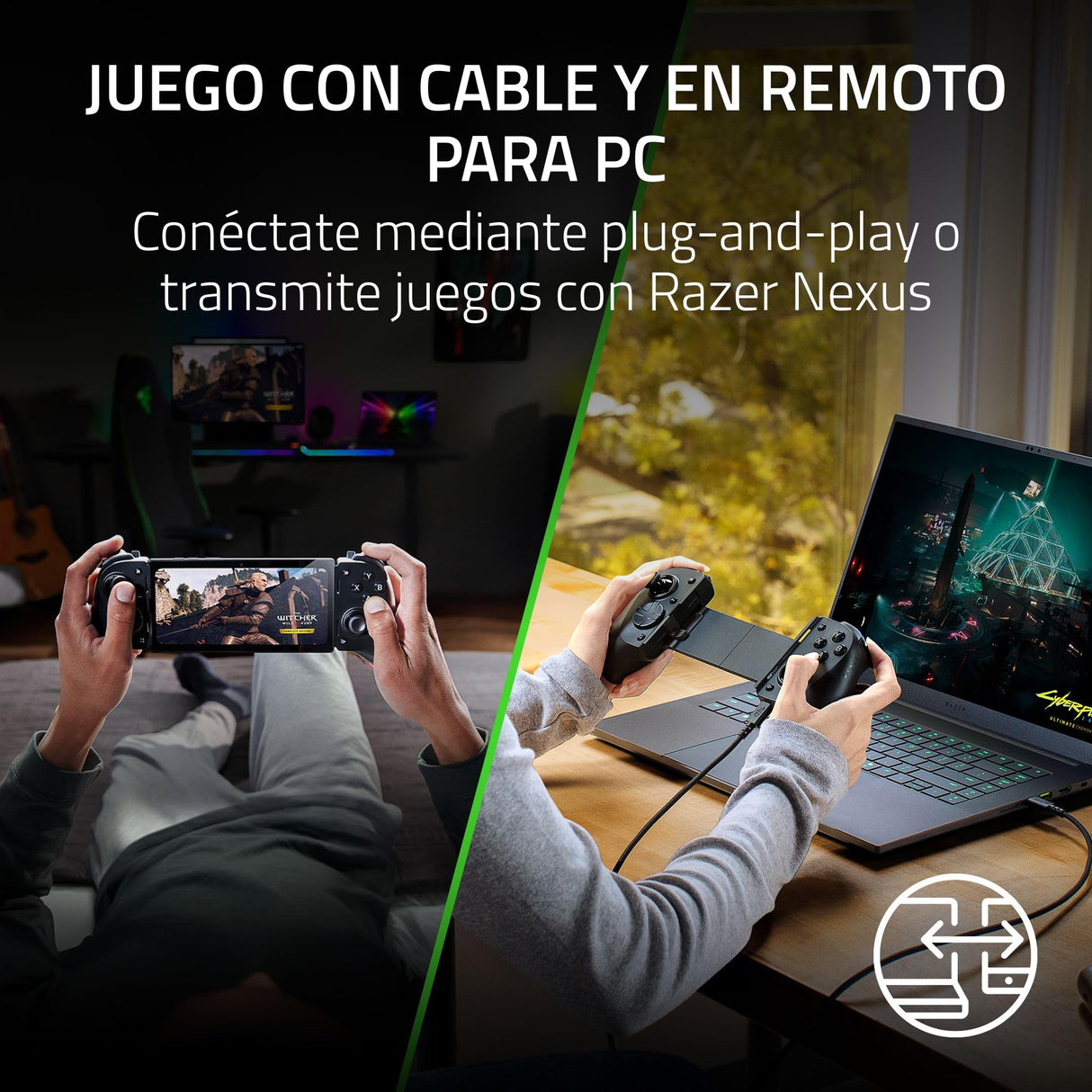 Razer Kishi V3 Pro - Mando gaming USB-C para iPhones, smartphones Android y mini tablets de hasta 8" - Plug and Play- sticks analógicos antideriva (12 botones - hápticos Sensa HD) Negro
