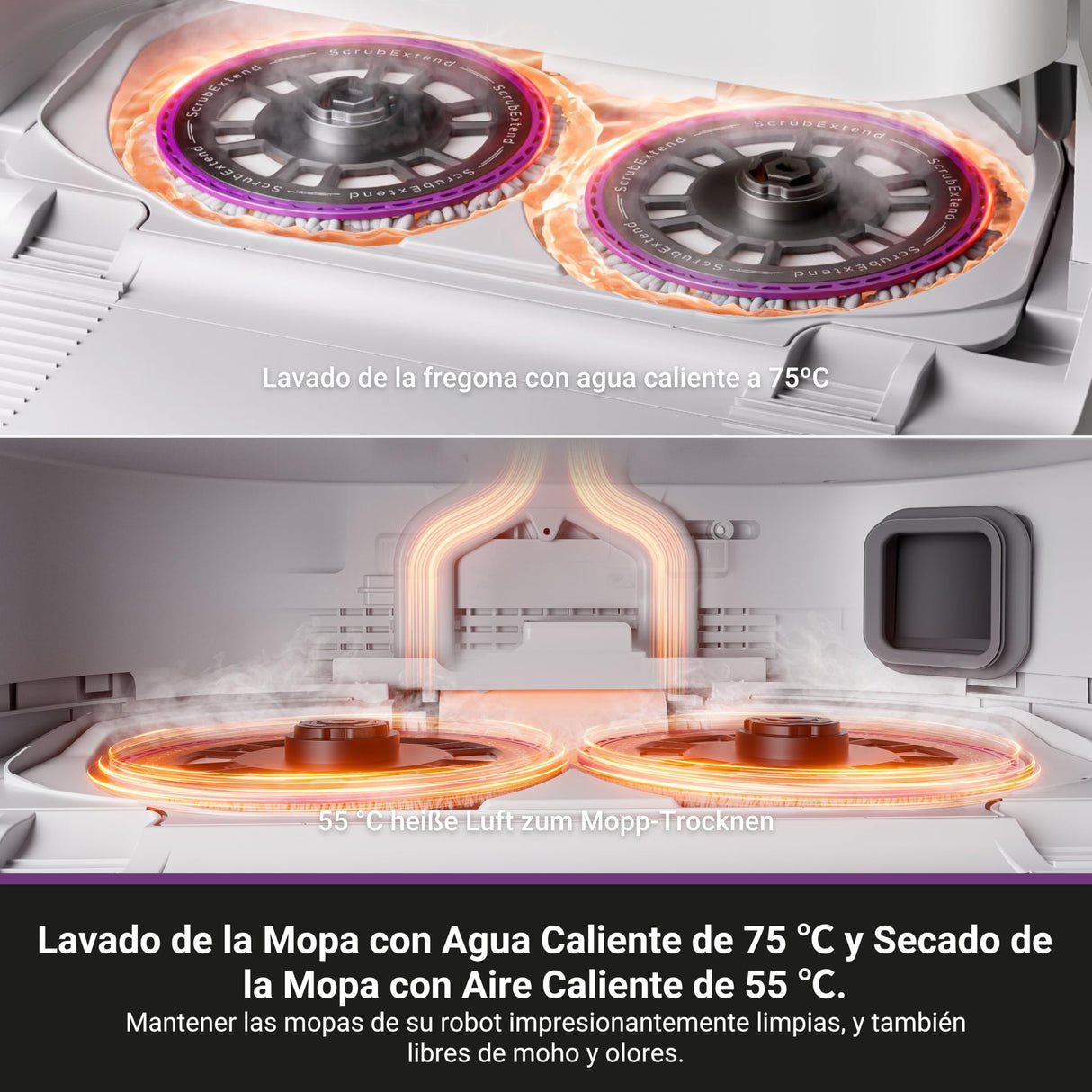 Eureka J15 Ultra Robot Aspirador,19,000Pa, con Mopa,75℃ de Agua Caliente, Cepillo Lateral Extensible, Mapeo Impulsado por Inteligencia Artificial,robot aspirador y fregasuelos autovaciado