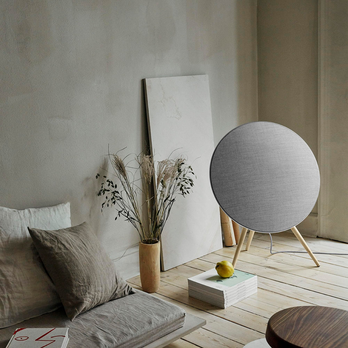 Bang & Olufsen Beosound A9 (5th Generation) - Iconic and Powerful Multiroom WiFi and Bluetooth Home Speaker with Active Room Compensation - Natural Aluminum
