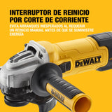 DEWALT Mini-amoladora angular eléctrica, 125mm, Potente motor 1500 W, Arranque Suave + Bloqueo, Velocidad sin carga 2800-10000 rpm, Rosca M14, Sistema de extracción de polvo, DWE4257KT-QS