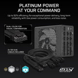 CORSAIR HX1200i (2025) Fuente de Alimentación ATX Ultra Silenciosa Totalmente Modular con Cable 12V-2x6 – Compatible con ATX 3.1 y PCIe 5.1, Eficiencia Cybenetics Platinum – Negro