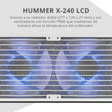 NOX XTREME PRODUCTS X-240 LCD WHITE - Refrigeración líquida ARGB con pantalla LCD personalizable, Intel y AMD, 2 ventiladores 120mm control PWM, bomba base de cobre, radiador doble aluminio, blanco