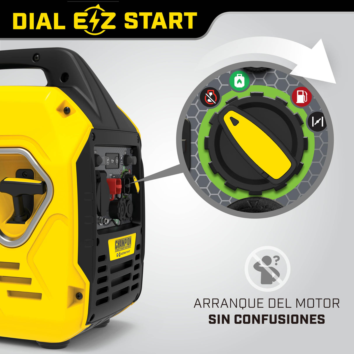 Champion 2200 "The Mighty Atom" (generador de combustible dual GLP/gasolina, 2,2 kW, con indicadores LED, con modo ECO) 92001i-DF-EU