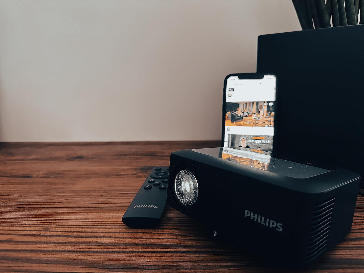 Philips NeoPix 110, miniproyector de vídeo True HD a 720p con función integrada de duplicación de Pantalla Mediante Red Wi-Fi de Doble Banda