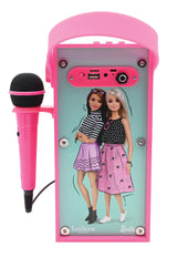 LEXIBOOK, Barbie, Altavoz Luminoso Bluetooth portátil con micrófono, Karaoke, Efectos de luz, inalámbrico, USB, Tarjeta SD, batería Recargable, Rosa, BTP180BBZ