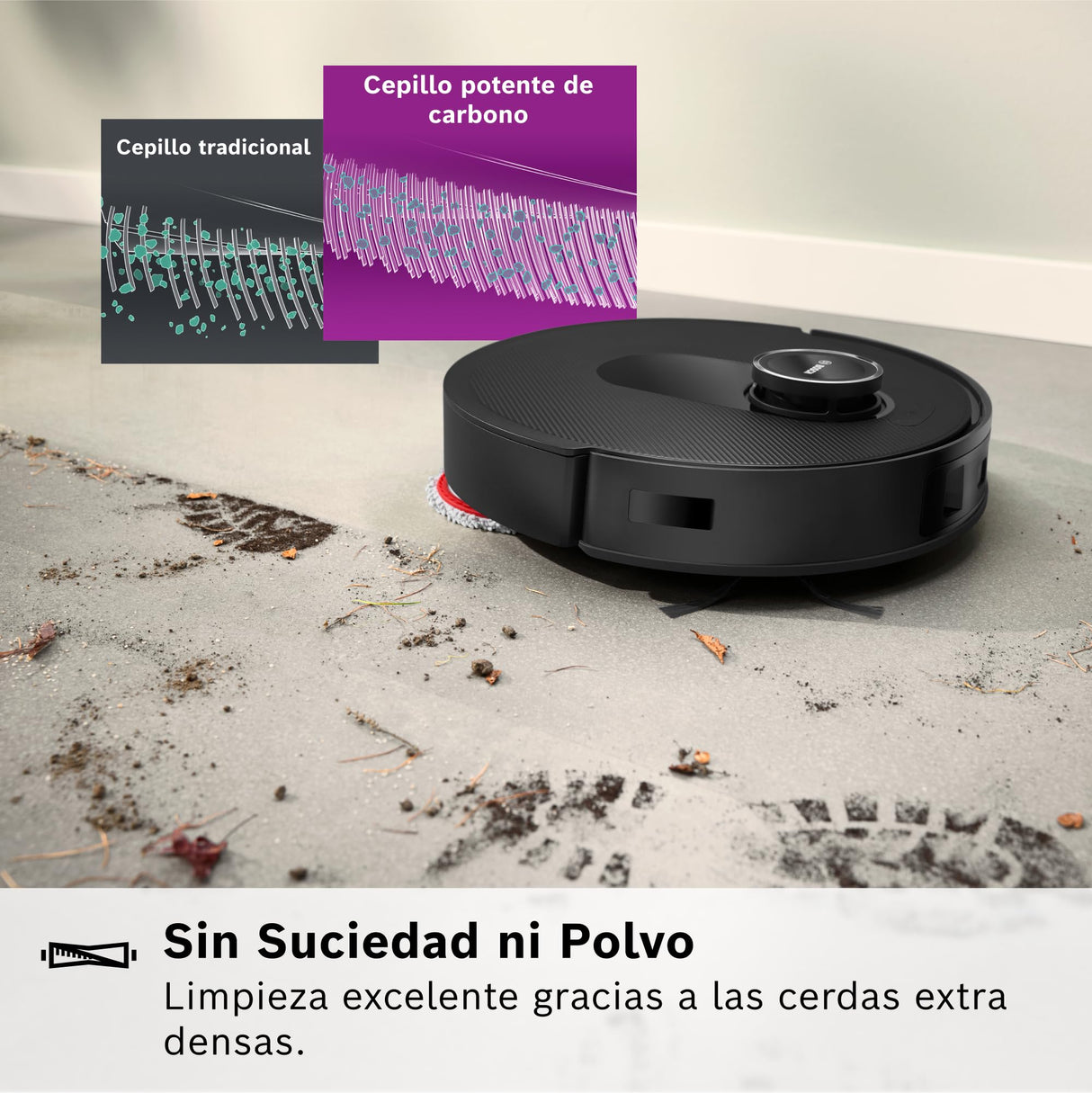 Bosch - Robot Aspirador Spotless MAX, BCRDW3B, aspira y friega, Potencia 11.000 Pa, Almohadillas giratorias, estación Seca-húmeda, Visión Inteligente luz estructurada, Bosch Home Connect App, Negro