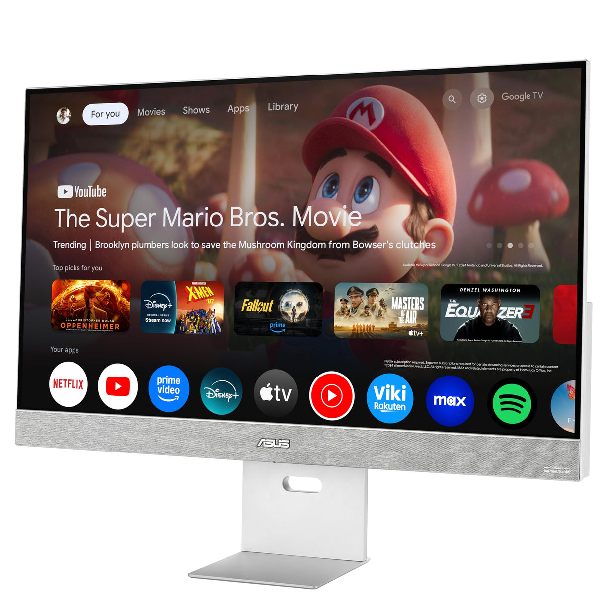 ASUS ZenScreen Smart MS32UC Monitor IPS UHD (3840 x 2160) de 31.5" con 98% DCI-P3, Google TV, Altavoces Harman Kardon, USB Tipo-C, HDMI, DisplayPort, Control múltiple y transmisión en Directo