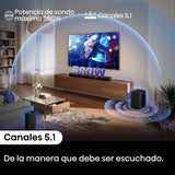 Hisense AX5100Q - Barra de Sonido 5.1, 580W, 8 Altavoces, Subwoofer y Altavoces Traseros Semi-Inalámbricos, Dolby Atmos, Hi-Concerto, HDMI eARC, Bluetooth 5.3, Ez Play