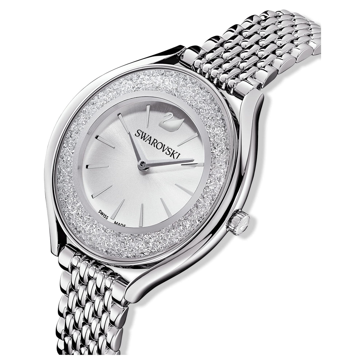 Swarovski Reloj Crystalline Aura, Brazalete de metal, Tono plateado, Acero inoxidable