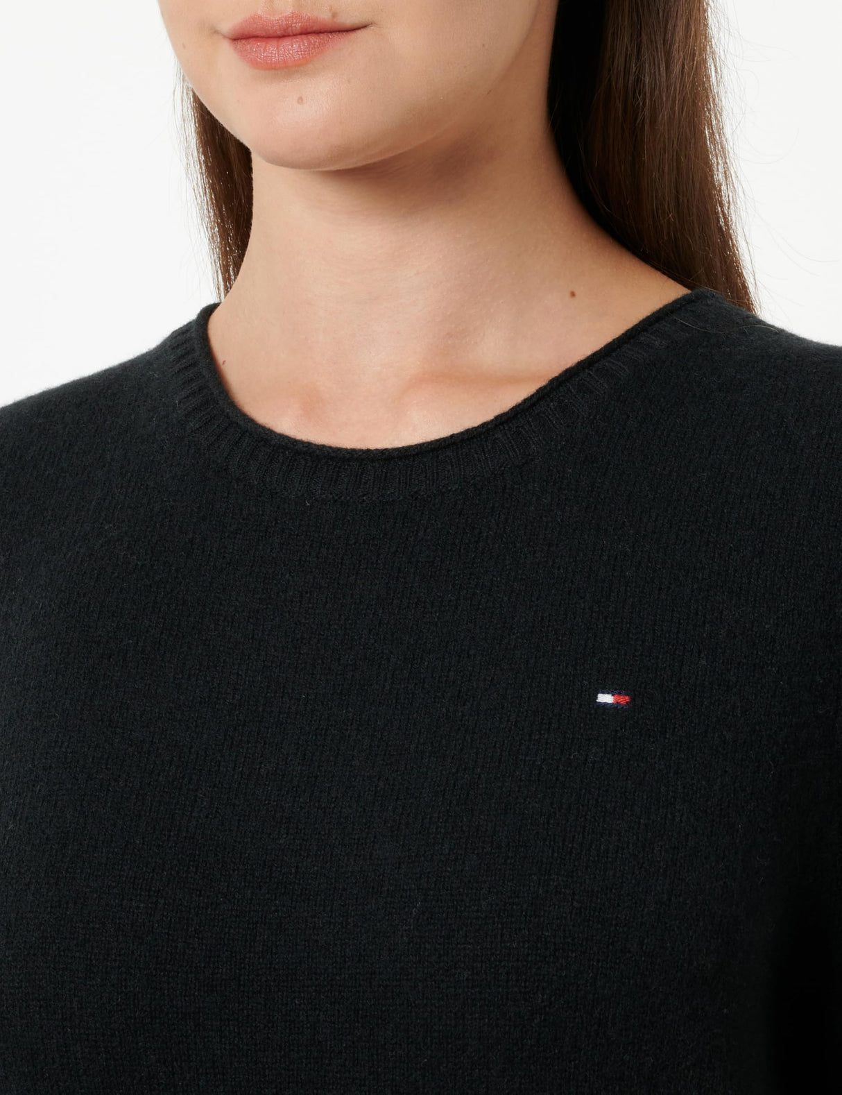 Tommy Hilfiger Vestido Tipo Jersey Soft Wool Flared Sweater Dress Manga Larga, Negro (Black), XL