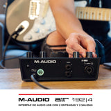 M-Audio AIR 192|4 - Interfaz de audio, Tarjeta de sonido USB, USB-C, 2 entradas, 2 salidas, software de estudio, para grabación de instrumentos, producción musical y monitorización