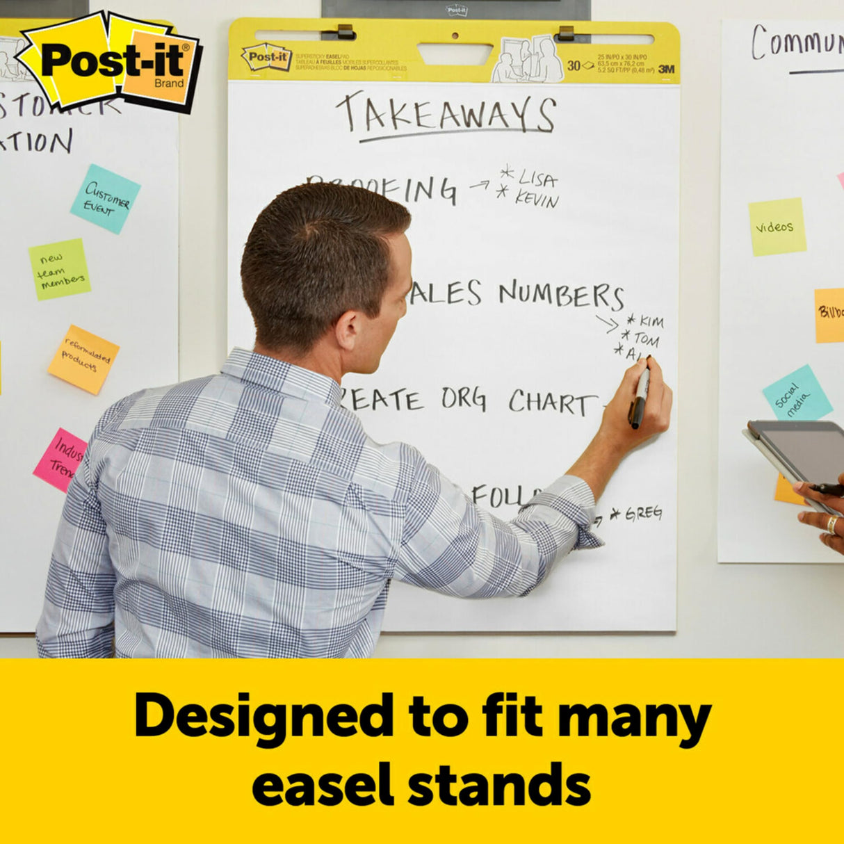 Post-it Super Sticky Bloc De Pared 566, Blanco, 58.4 cm x 50.8 cm, 20 Hojas/Bloc, 2 Blocs/Paquete, 100% PEFC, SGSCH-PEFC-COC-110078
