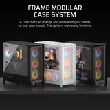 CORSAIR Frame 5000D RS Caja Modular Mid-Tower de Gran Flujo de Aire para PC – 4X Ventiladores RS Preinstalados, Sistema de Montaje de Ventiladores InfiniRail – Negro