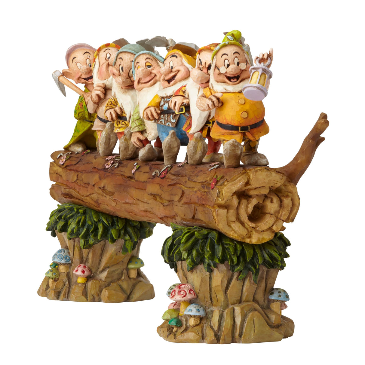 Disney Traditions, Figura de los 7 enanitos de "Blancanieves" yendo a trabajar, para coleccionar, Enesco, 35.6 x 8.9 x 21 cm, Multicolor