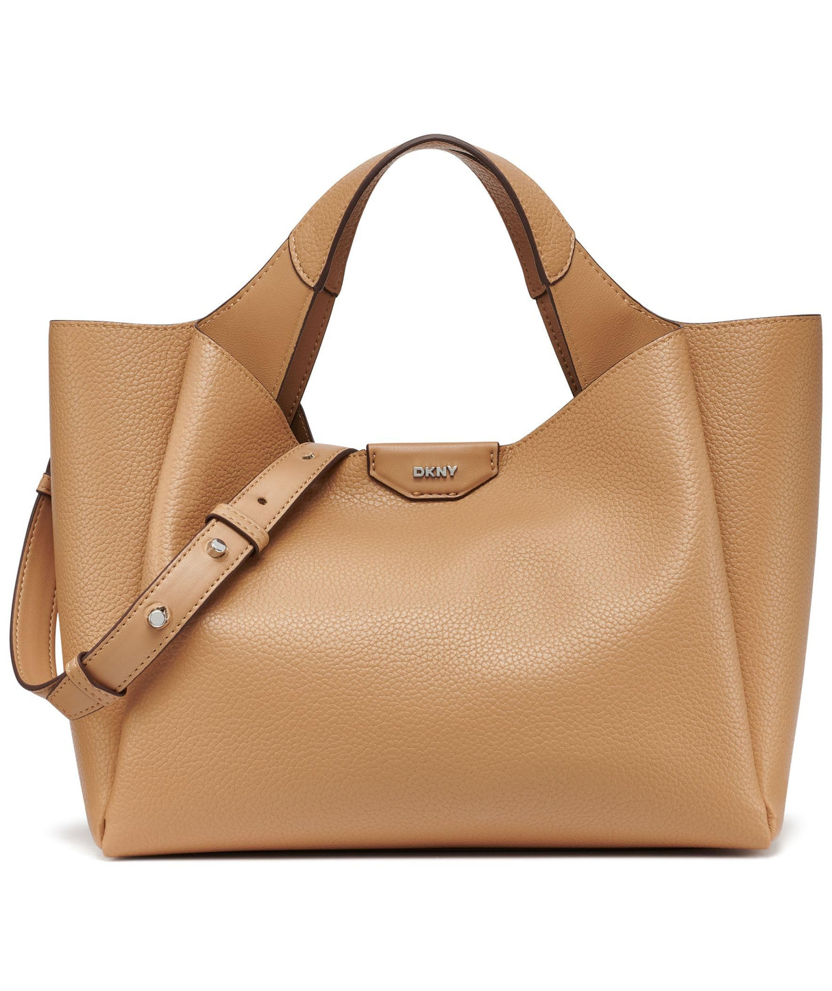 DKNY Willa Satchel, 100% Poliuretano Mujeres, Capuchino, Large
