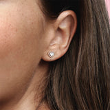Pandora Timeless Pendientes de botón con diseño de corazón centelleante chapados en oro de 14 quilates con circonita cúbica transparente