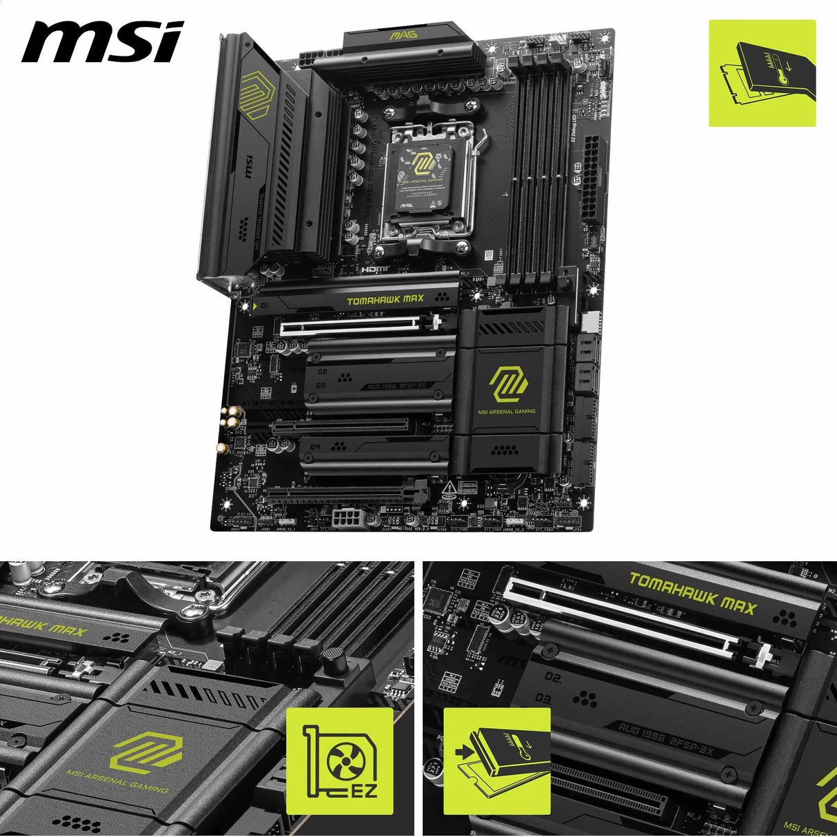 MSI mag B850 Tomahwak MAX, WiFi 7 Bluetooth 5.4, DDR5, ATX, Placa Base AM5