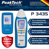 PeakTech 3435 - Localizador de Línea con Transmisor, Receptor para Cortocircuitos, Fusibles, Tuberías Metálicas, Voltímetros, Buscadores de Línea en Paredes, Techos, Pisos, Recepción de Hasta 2 Metros