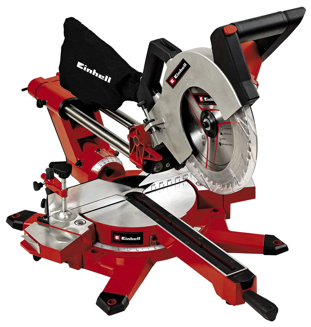 Einhell Ingletadora telescópica dual TE-SM 2534 Dual (1800 W, hoja de sierra Ø 250 mm, ancho de corte 310 mm, arranque suave, cabezal de sierra basculante, láser, luz LED)