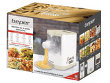 BEPER P102SBA500 Máquina Automática para Pasta Fresca, Pasta maker,200W, 320 g de Harina, 8 Trefiladores diferentes formatos, Pantalla para el funcionamiento, Incluye Medidor y Espátula