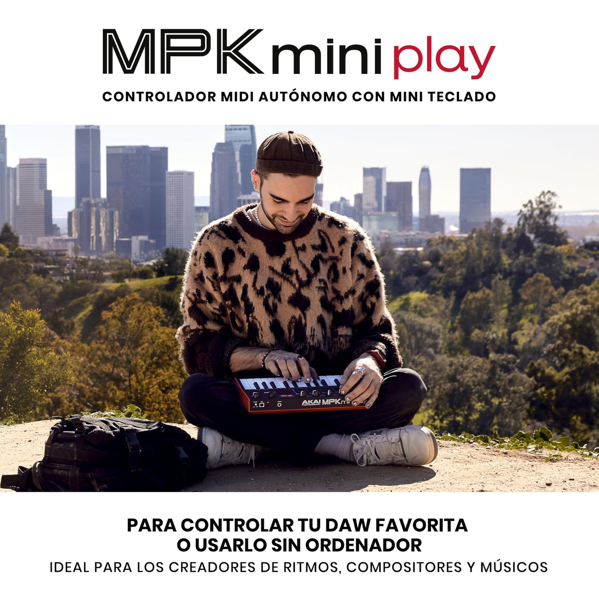 Akai Professional MPK Mini Play MK3 - Teclado Controlador MIDI con Altavoz y Sonidos Integrados, Pads MPC, Teclado Dinámico, Software de Producción Musical y Native Instruments Sound Package