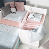 roba Cuna Colecho 60 x 120 cm, 2en1, Convertible en Cama de Bebé Independiente, Ajustable en Altura, 5 Barrotes Desmontables, Madera Blanca