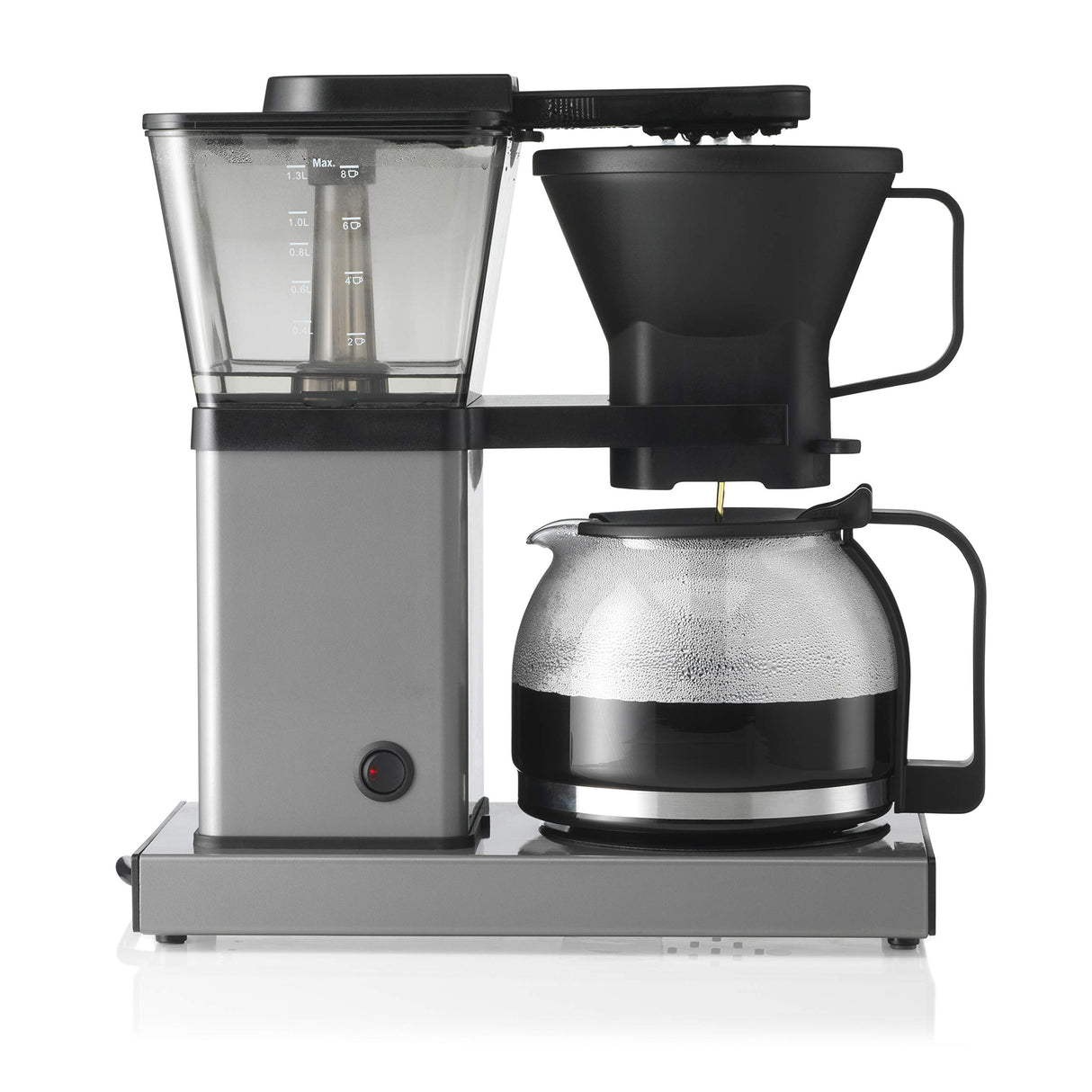 Trebs Filter Coffee Machine 24110 - Coffee Machine with Direct Brewing System - 10 Cups at 1 L Capacity - Automatic Shut-Off - Drip Stop - Aluminium Design - Aluminium/Black