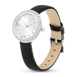Swarovski Reloj Matrix Tennis, Fabricado en Suiza, Correa de Piel, Negro, Acero Inoxidable