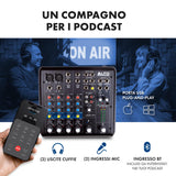 ALTO TrueMix 600 Mesa de Mezclas Con 2 Entradas XLR de Micrófono, Interfaz de Audio USB y Bluetooth Para Podcasts, Actuaciones en Vivo, Grabaciones, DJ, PC y Mac