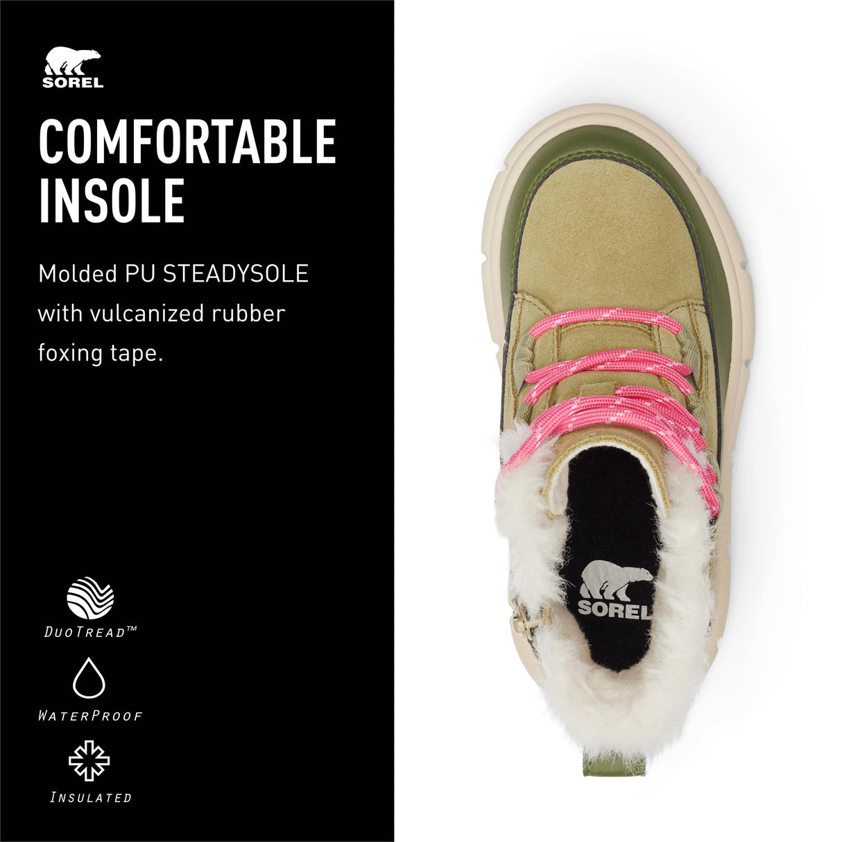 Sorel Explorer 3 Lace WP, Botas de moda, Unisex niños, Savory Bleached Ceramic Toddler, 31 EU