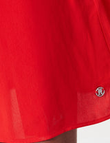 Tommy Hilfiger Vestido Mujer Viscose Crepe Maxi Dress de manga corta, Rojo (Fierce Red), 40