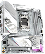 GIGABYTE X870M AORUS Elite WIFI7 Ice Placa Base – Compatible con CPUs AMD Ryzen 9000, VRM Digital de 14+2+2 Fases, hasta 8200 Hz DDR5 (O.C), 1× PCIe 5.0 + 1× PCIe 4.0, Wi-Fi 7, LAN 2.5 GbE, USB 4