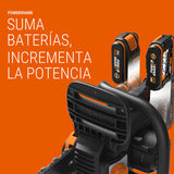 WORX Motosierra 40V Máx. (2x20V) | PowerShare | WG384E.9 | No incluye batería ni cargador |Espada 35 cm | Motor Brushless | Tensado de cadena sin herramientas