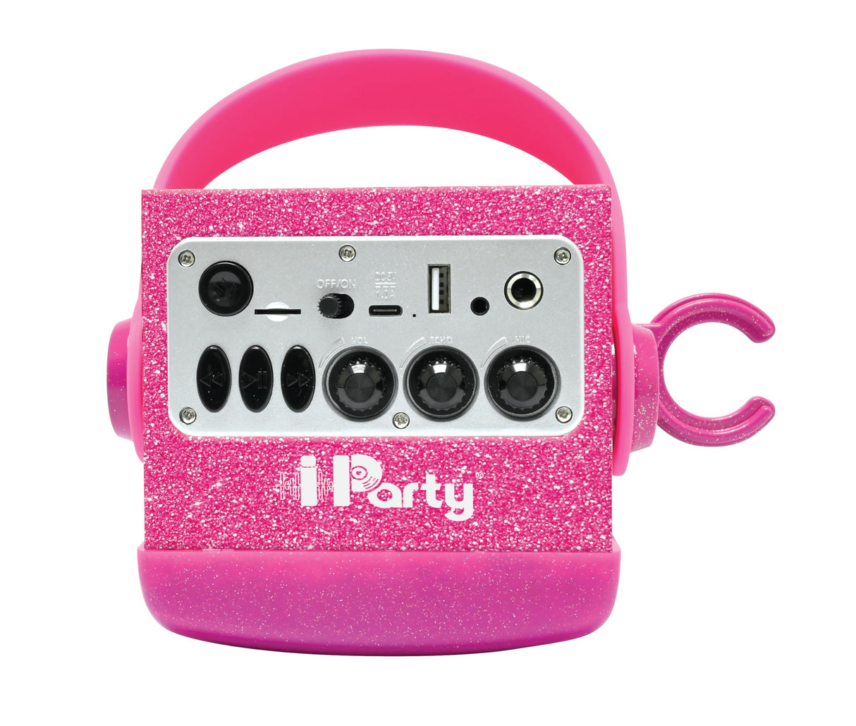 LEXIBOOK, iParty, Altavoz Bluetooth® inalámbrico con luz y micrófono, Efectos de luz Multicolor, Puerto para Tarjeta SD/TF, Batería Recargable, Rosa, BTP185PKZ